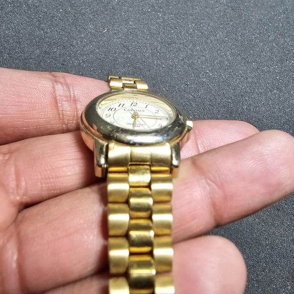 Carriage By Timex Indiglo Ladies Quartz Watch Date Just Gild Tone Working KK - Picture 4 of 9